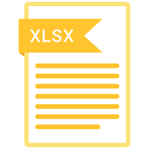 Document, extension, folder, paper, xlsx icon