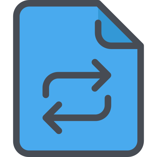Arrow, document, exchange, file icon
