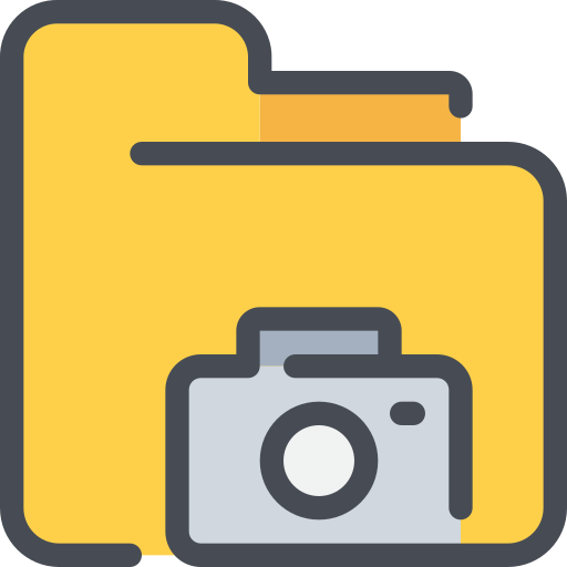 Camera, document, folder, media, photography icon
