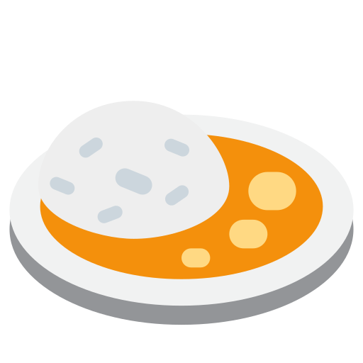 Curry, rice, lunch, dish, food, emoj, symbol icon