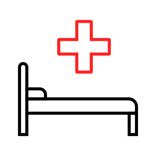 Bed, coronavirus, hospital icon