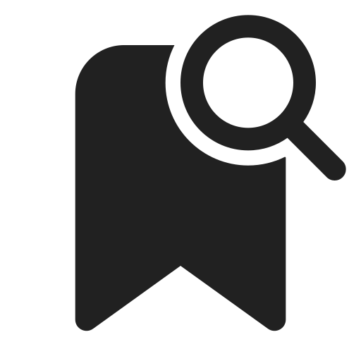 Ic, fluent, bookmark, search, filled icon