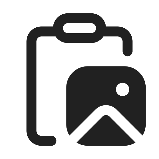 Ic, fluent, clipboard, image, filled icon