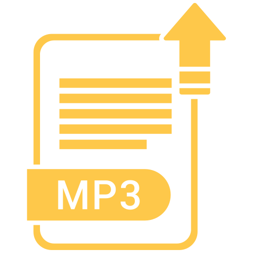 Extension, file, format, mp3, paper icon