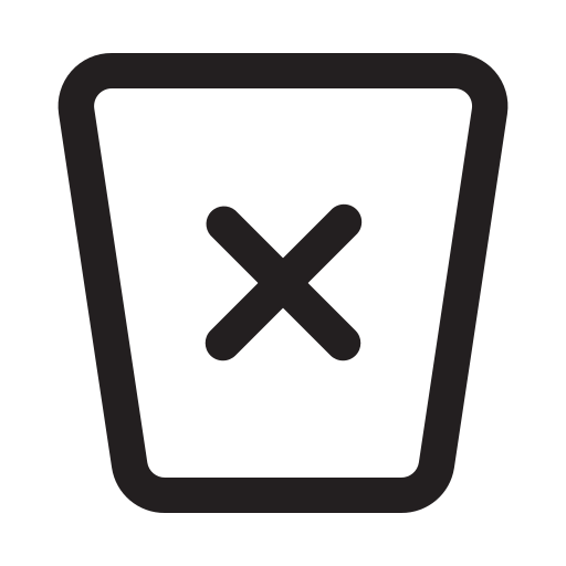 Trash, delete, remove, cancel, can icon