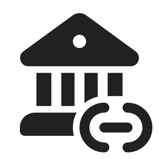 Ic, fluent, building, bank, link, filled icon