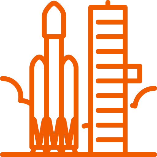 Falcon, heavy, launch, pad, rocket icon