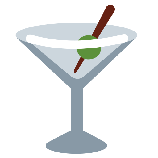 Cocktail, drink, glass, bar, beverage, emoj, symbol icon