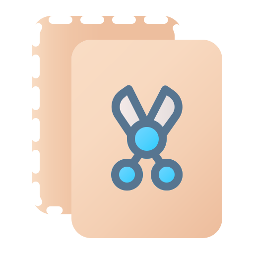 Cut, data, edit, file, paper icon