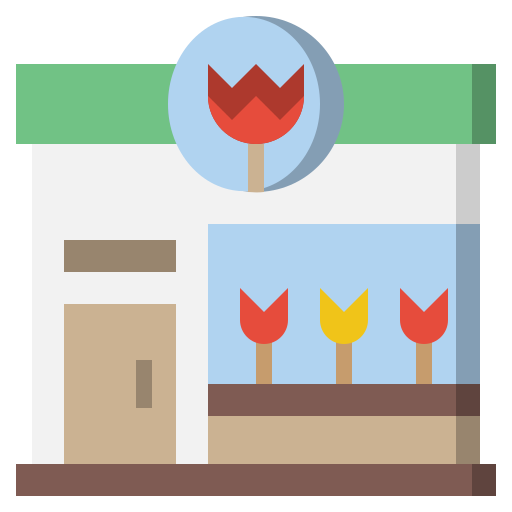 Architecture, commercial, flower, flowers, open, shop, store icon