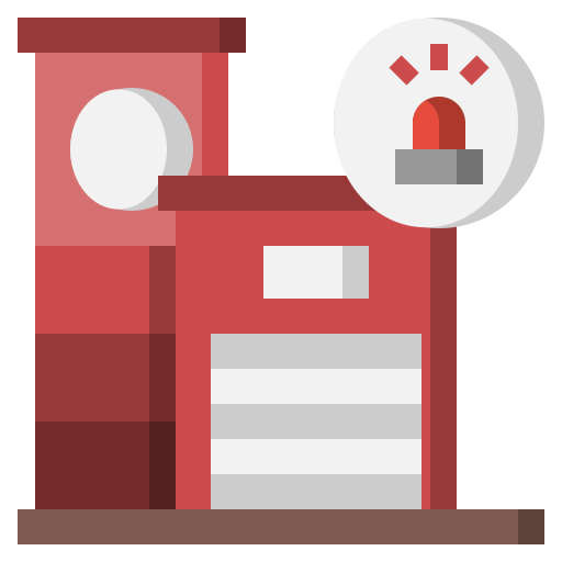 And, architecture, city, emergencies, fire, firemen, station icon