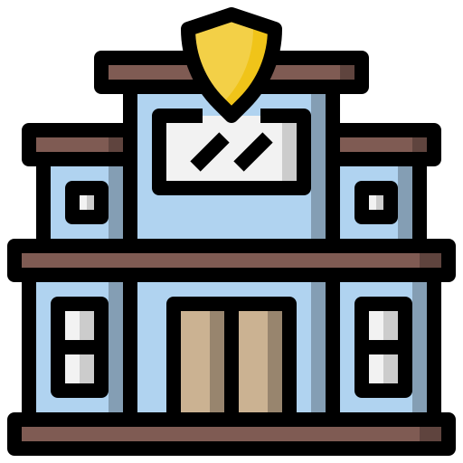 And, architecture, jail, police, prison, security, station icon