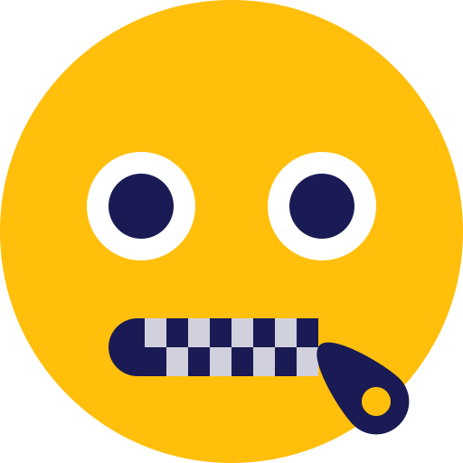 Emoji, lips, speechless, zipped icon