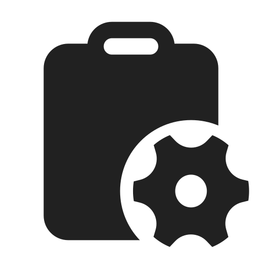 Ic, fluent, clipboard, settings, filled icon