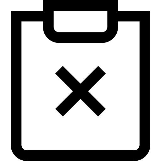 Clipboard, x icon