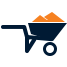 And, sand, wheelbarrow icon