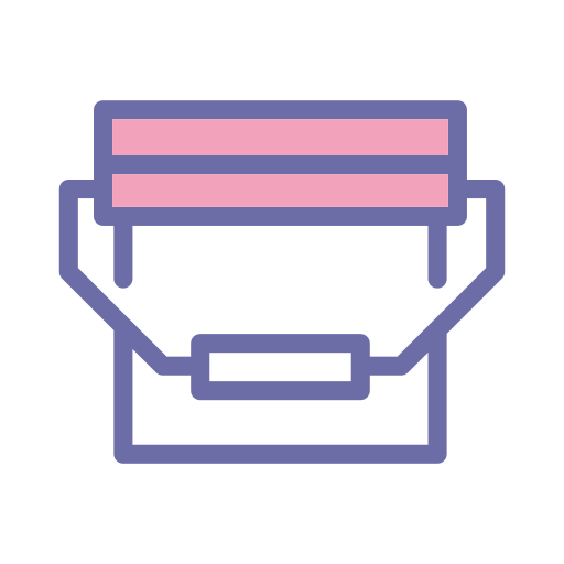 Paint, brush, renovation, house, bag icon