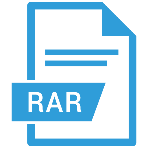 Document, extension, format, paper, rar icon