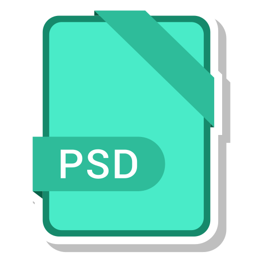 Extension, file, format, paper, psd icon