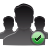 User, group, check icon