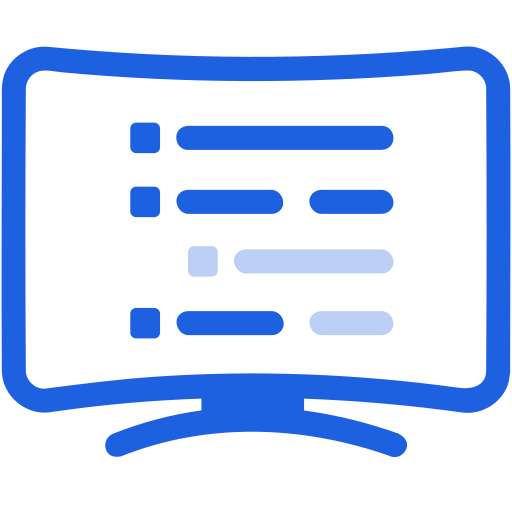 List, schedule, suggestions, tv icon
