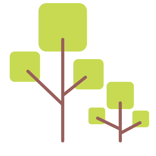 Green, nature, square, tree icon