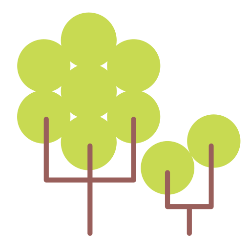 Green, nature, round, tree icon