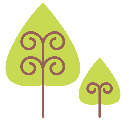 Curly, nature, teardrop, tree icon
