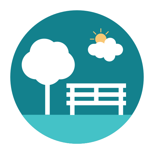 Bench, citycons, park, relax, tree icon