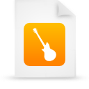 Instrument, music, file, document, paper, orange, guitar icon