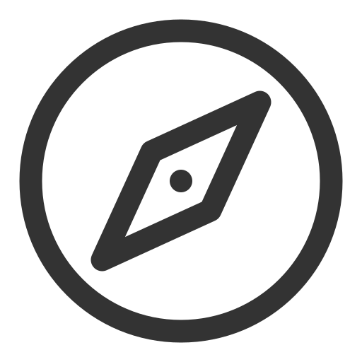 Basic, compass, outline, ui icon