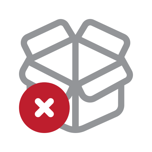 E-commerce, online, shopping, ui, box package, cancel, product icon