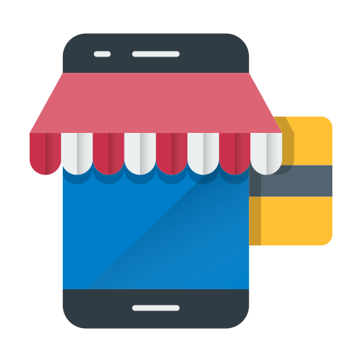 Online, payment, shopping, smartphone icon