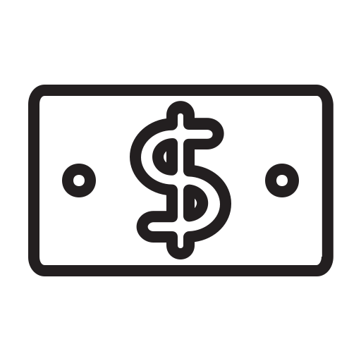 Cash, commerce, dollar, line, money, payment icon