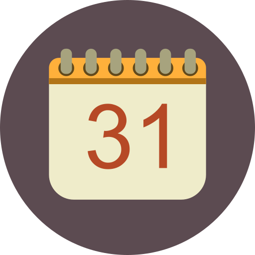 Calendar, date, day, schedule, table calendar icon