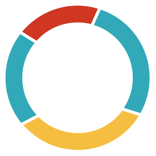 Black background, diagram, donut chart, schedule, presentation icon
