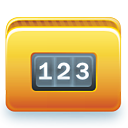 123,Folder,White numbers on blue background