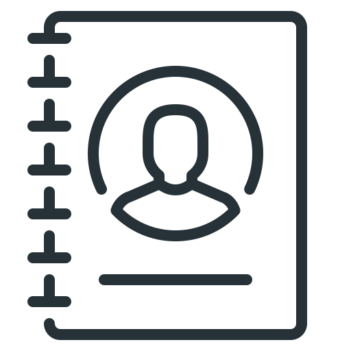 Book, contact, contact book, contact list, contact log, list, log icon