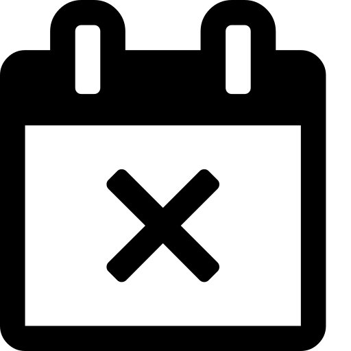 Calendar, o, times icon