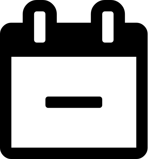 Calendar, minus, o icon