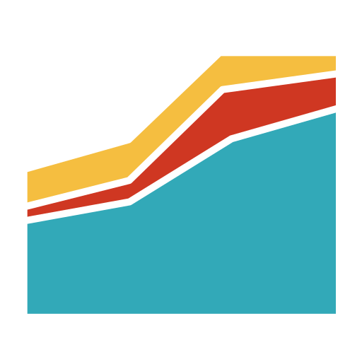 Area chart, black background, diagram, schedule, analytics, business, report icon
