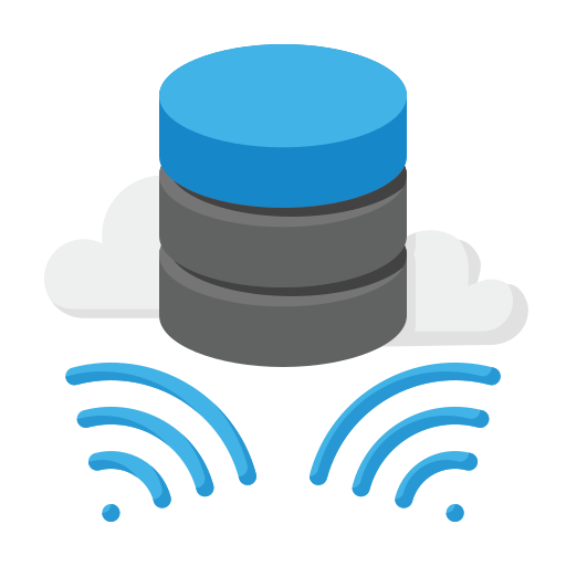 Database, storage, data, server, cloud, signal icon