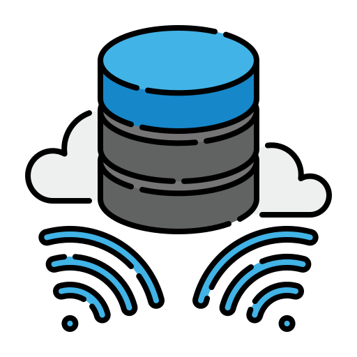 Database, server, storage, data, cloud, signal icon