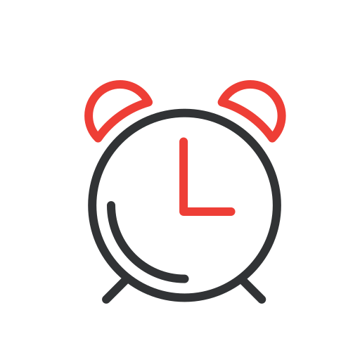 Alarm clock, time, alarm, watch icon