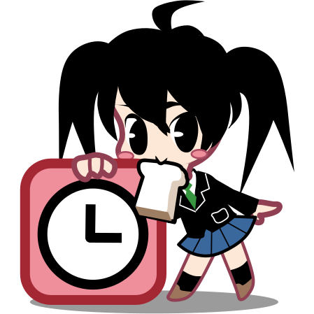 Clock, alarm, time, timer, watch, cartoon, japan icon