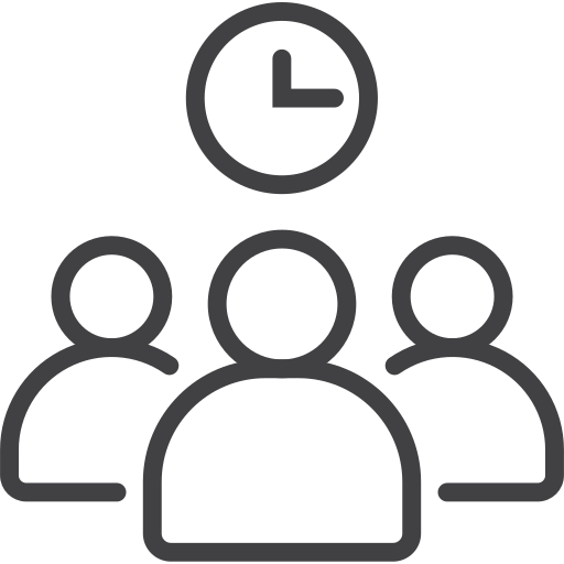 Clock, management, organization, time, user icon