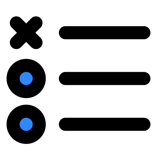 List, fail icon