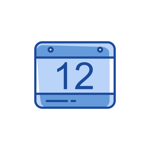 Calendar, date, reminder, twelve icon