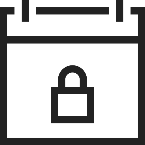 Calendar, lock, appointment, date, event, schedule, time icon