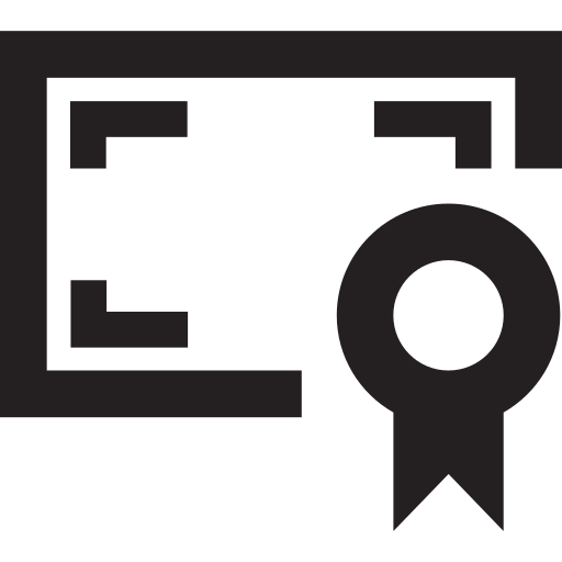 Certificate, diploma, licence, permit, warrant, document, warranty icon